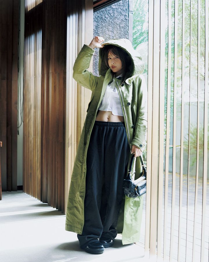 PRADA モッズコート　カーキー 紗栄子が厳選】PRADAのロングモッズコートで着まわし！ | TRILL