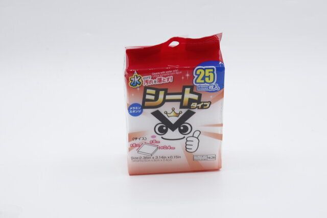 ダイソーのメラミンスポンジ（落ち落ちV、シートタイプ、25枚）