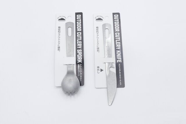 アウトドアカトラリー 先割れスプーンとアウトドアカトラリー ナイフの商品情報