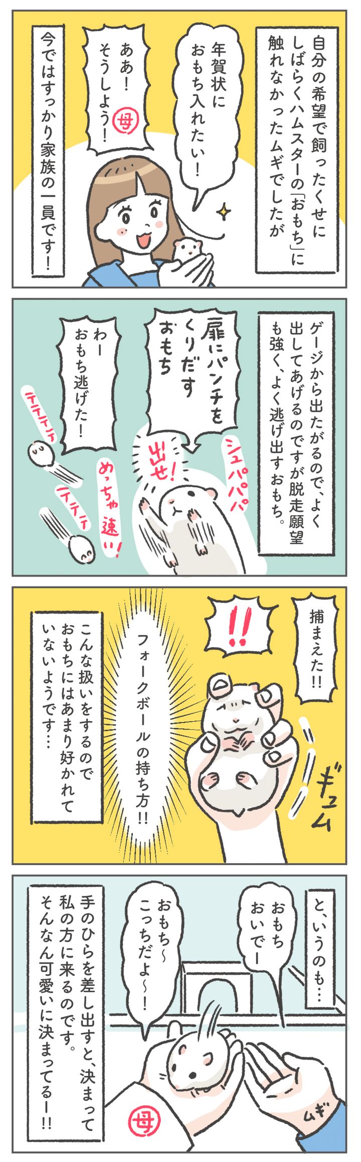 我が家にハムスターの「おもち」をお迎えして1年…。今ではすっかり家族の一員です。