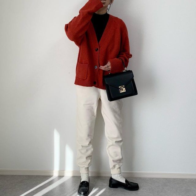 UNIQLOボアスェットパンツコーデ3