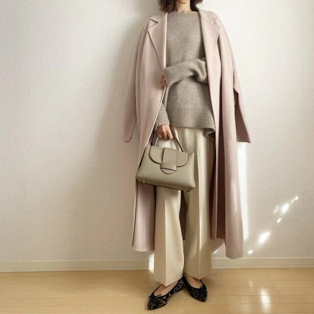 レディースの冬ロングコートコーデ