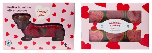 フライングタイガー チョコレート(犬）810円、ハートクッキー(ストロベリー） 810円