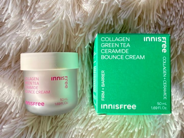 韓国コスメおすすめスキンケア「イニスフリー」コラーゲン グリーンティーセラミドバウンスクリーム 