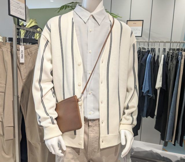 GU「ダブルストライプカーデ」メンズボディ