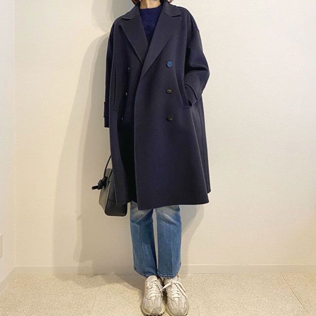 ネイビーのPコートのNGコーデ
