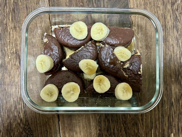 チョコパイバナナティラミス レシピ コーヒーソースを塗る