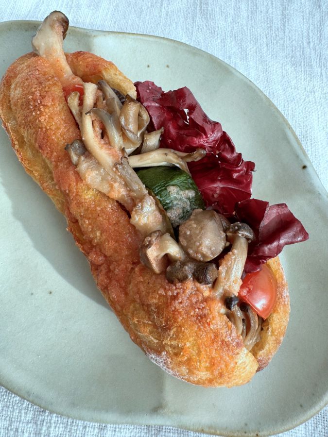 「焼き野菜明太バゲット」490円