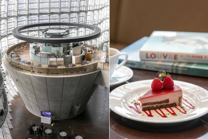 「国立新美術館」のアトリウムにある円形のカフェ「サロン・ド・テ ロンド」へ