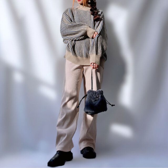 recaの裏起毛ボトムスのコーデ