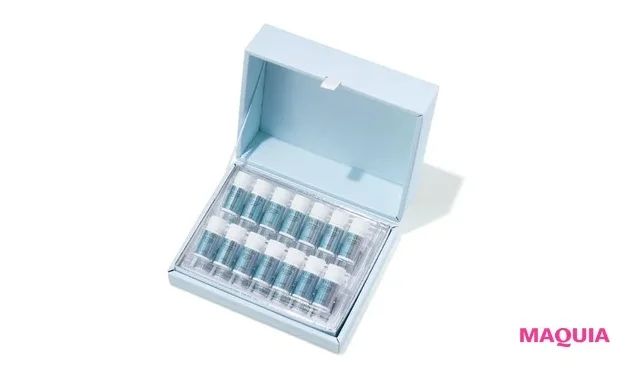 石井美保さんの透明感に欠かせない愛用スキンケア_ヘビロテ美白_エクシア ブライトニング イマキュレート セラム（医薬部外品） 1.5㎖×28個入り ￥27500／アルビオン