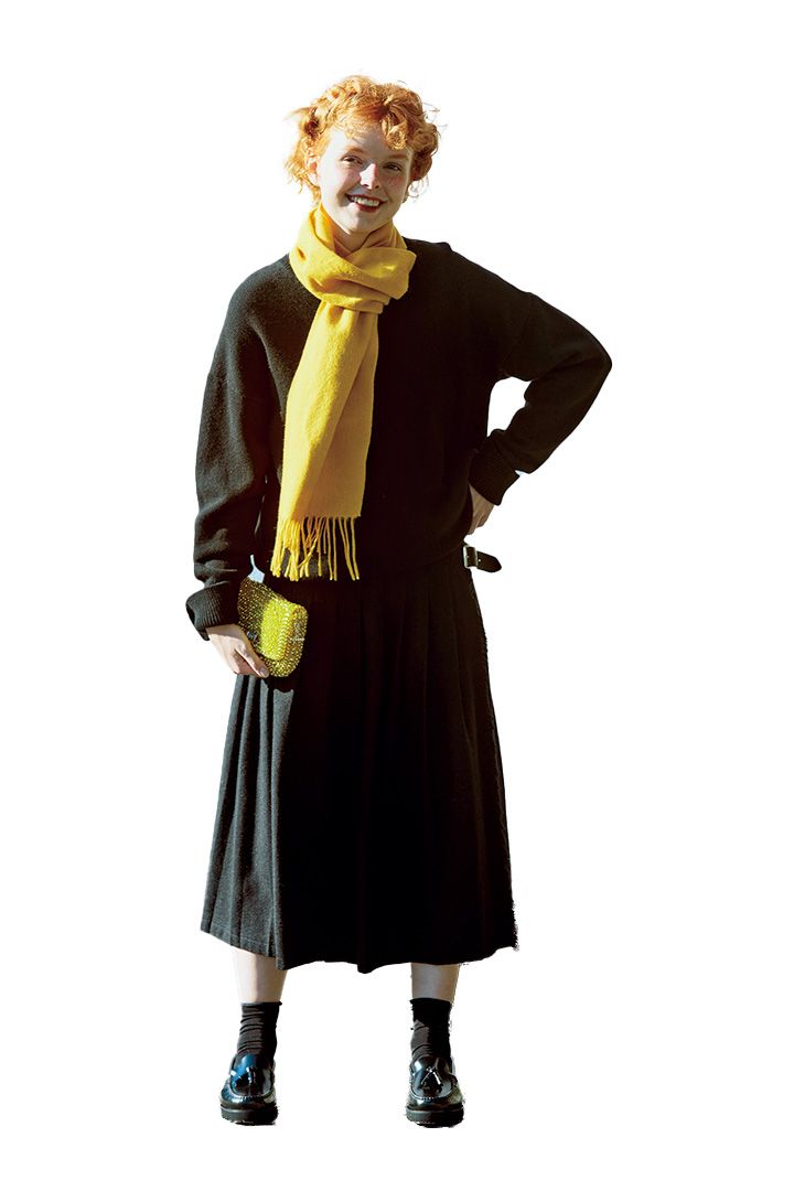 ブラックにイエローの差し色でベーシックスタイルを更新【本日のFUDGE GIRL-1月13日】