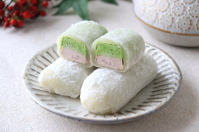 抹茶と小豆のスティッククリーム大福 レシピ 完成