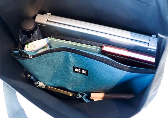 AIGLE［エーグル］トートバッグ＆仕切りになるバッグインバッグ 2点セットの容量