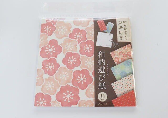 セリアの型紙付き 和柄遊び紙のパッケージ