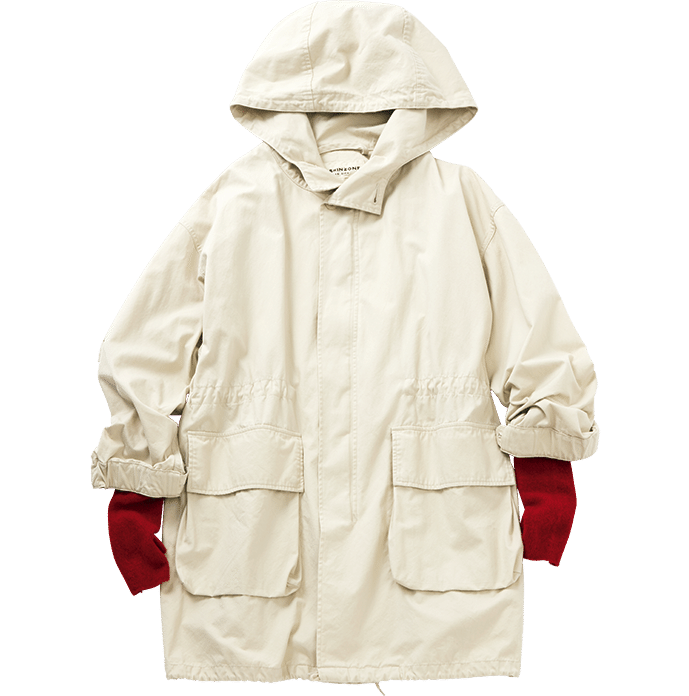 アームウォーマー¥23,100（スロー フォー RHC／RHC ロンハーマン） コート￥52,800（ザ シンゾーン／シンゾーン ルミネ新宿店）