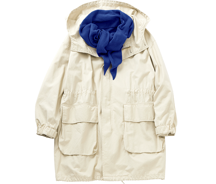 ストール￥19,800（トゥモローランド） コート￥52,800（ザ シンゾーン／シンゾーン ルミネ新宿店）