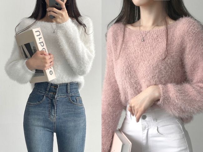 『ソフトタッチボートネックニット』