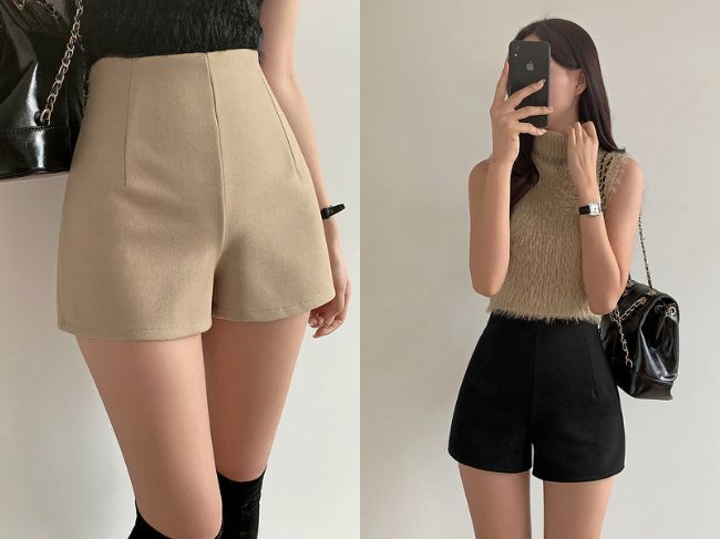『ダーツラインハイウエストショートパンツ』