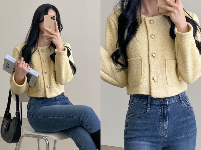 『ゴールドボタングリッタージャケット』