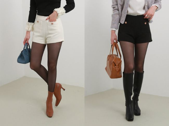 『ボタンポケットツイードショートパンツ』