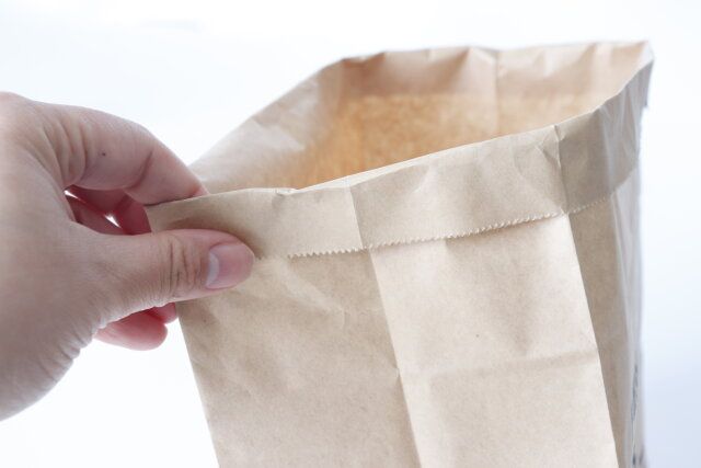 セリアの食品用 ガゼットバッグ L 5Pは高さ調節可能