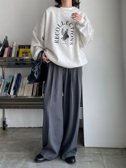 冬のスウェットコーデ