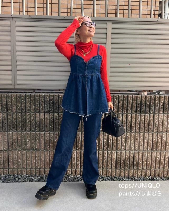 しまむらブルービスチェコーデ1