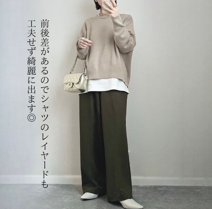 ユニクロ_スムースコットンリラックスクルーセーター_2