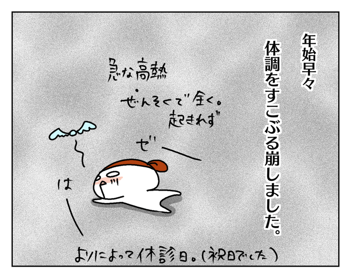 年始早々、体調をすこぶる崩した私…。