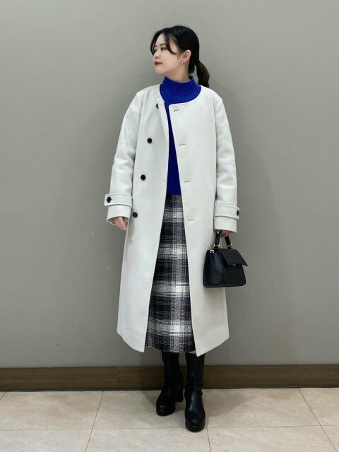 冬のロングコートコーデ