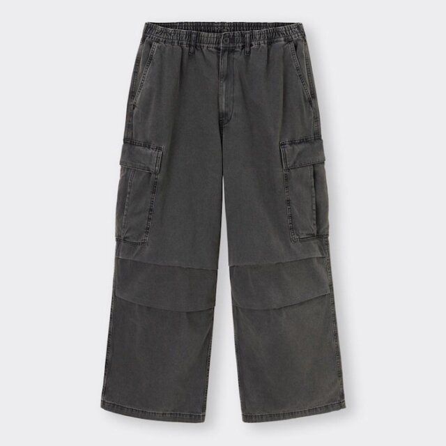 GUのデニムスーパーワイドカーゴパンツ