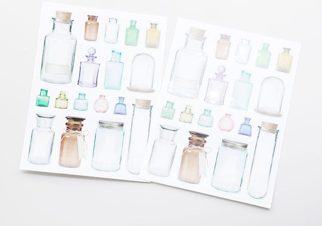 フィルムダイカットシール コラージュマテリアルG 34片の全体像