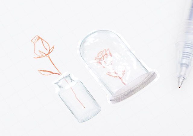 フィルムダイカットシール コラージュマテリアルG 34片の使用例