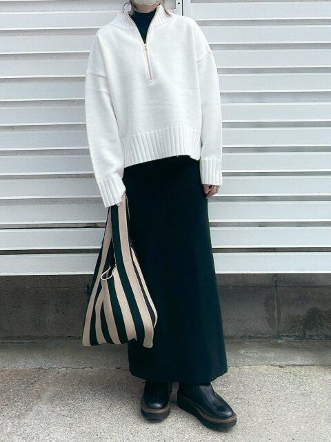 ハーフジップの着回しコーデ