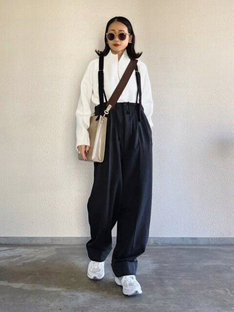 ハーフジップの着回しコーデ