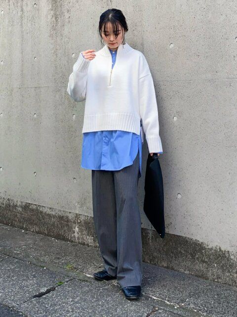 ハーフジップの着回しコーデ