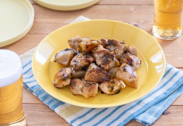 鶏肉とじゃがいもののりバター炒め レシピ