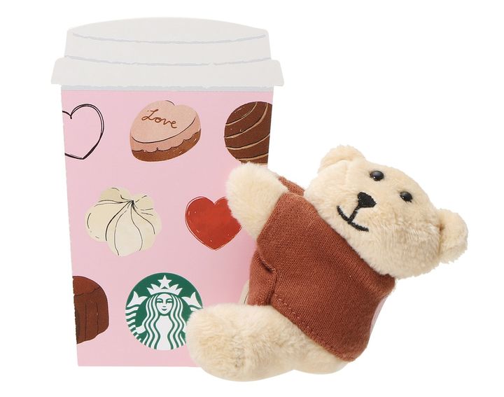 「バレンタイン2024ベアリスタメッセージギフト」1500円 【ドリンク引き換え有効期間】2024年1月17日（水）〜2024年7月14日（日） 【ドリンク交換チケット】 671円（店内利用）、658円（持ち帰り）までのドリンクと交換可能