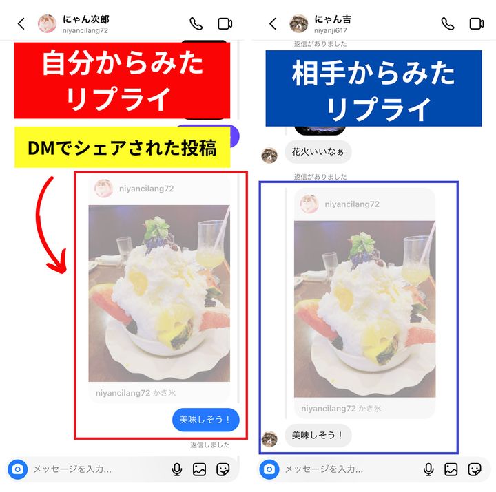 DMでシェアした・された投稿1
