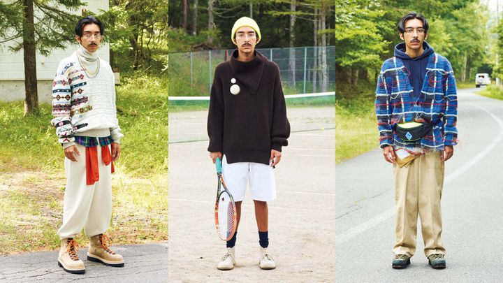 〈エルメス〉ニット、〈ジルサンダー〉クルーネックニット、〈メゾン マルジェラ〉カーディガン