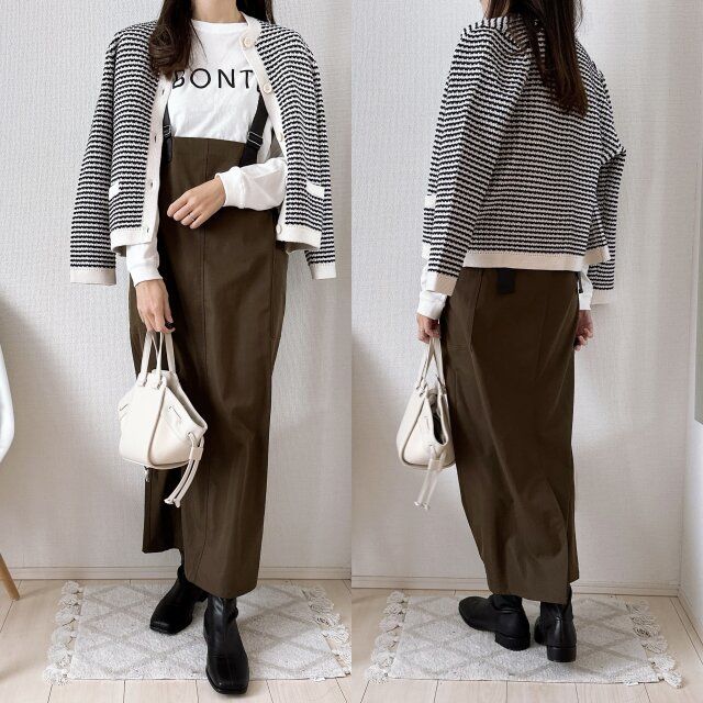 日曜日はジャンスカコーデに肩がけしてこなれた雰囲気に