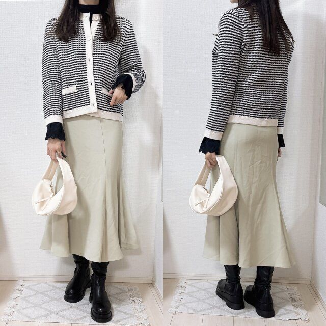 水曜日はマーメイドスカートを合わせてフェミニンに