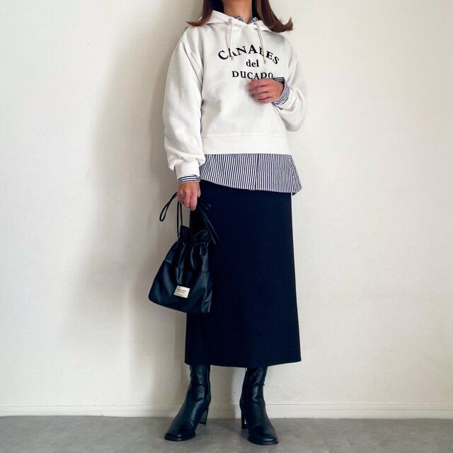 ストライプシャツを合わせたOKコーデ