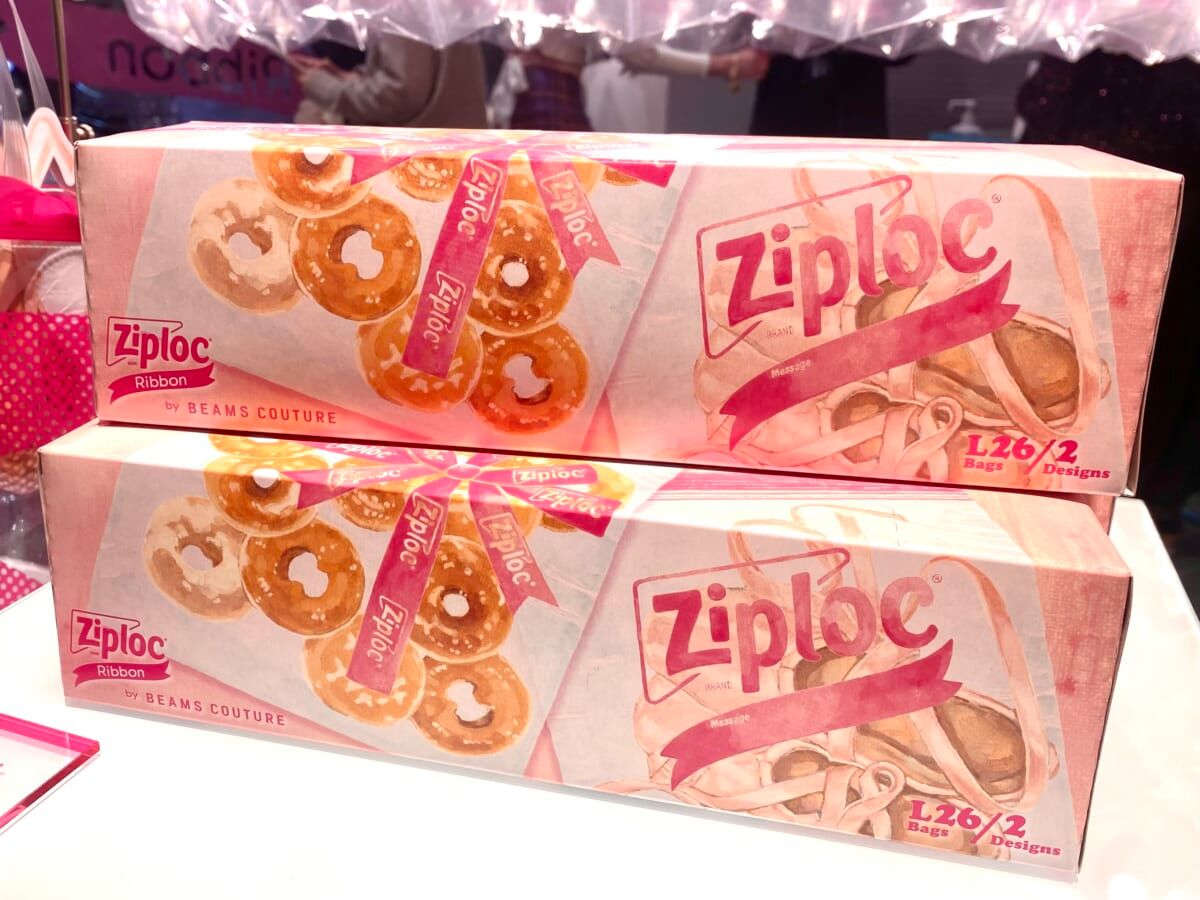 ジップロック　by BEAMS COUTURE 10箱 ピンク×リボンのジップロック®が誕生！新宿で先行販売中だよ