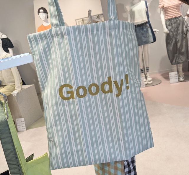 ストライプのメッセージトートバッグ