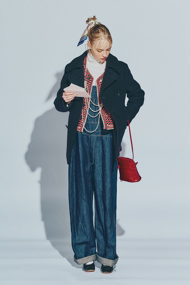 デニムにPコートを合わせたレトロなお呼ばれコーデ【本日のFUDGE GIRL-1月28日】