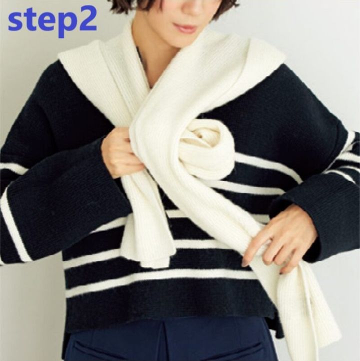 フーディーマフラー 巻き方