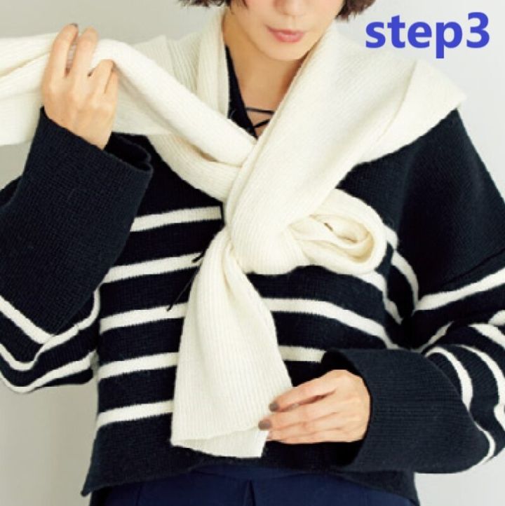 フーディーマフラー 巻き方