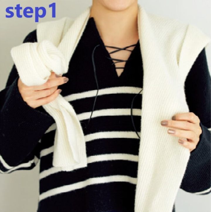 フーディーマフラー 巻き方